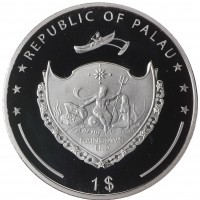 Монета Палау 1 доллар 2009 Ducati - Кейси Стоунер