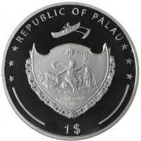 Монета Палау 1 доллар 2009 Ducati - Трой Бейлисс