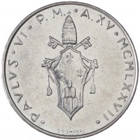 Монета Ватикан 50 лир 1977