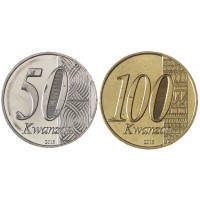 Ангола набор 2 монеты 50 и 100 кванз 2015 40 лет независимости