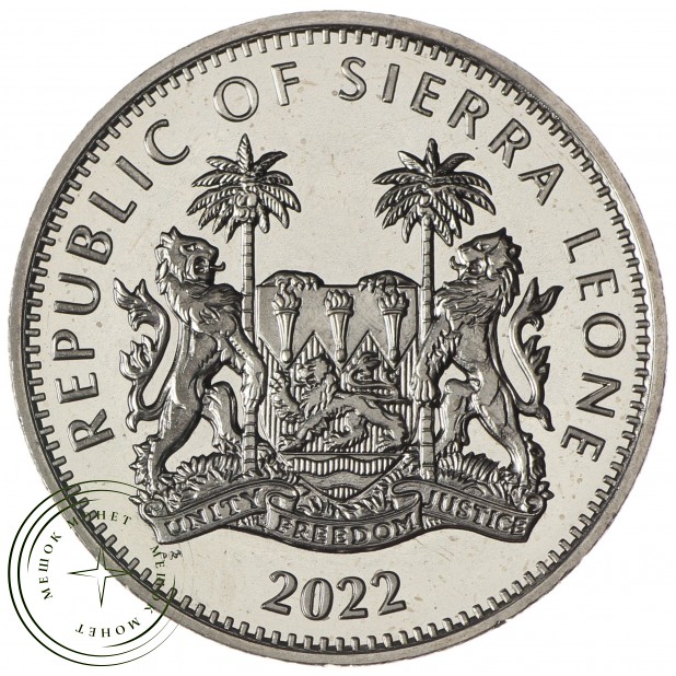 Сьерра-Леоне 1 доллар 2022 Дикая пятерка - Бабуин