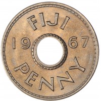 Монета Фиджи 1 пенни 1967