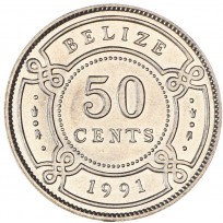 Монета Белиз 50 центов 1991