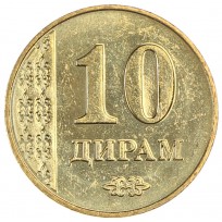 Монета Таджикистан 10 дирам 2018