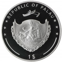 Монета Палау 1 доллар 2008 Дикая природа Тихого океана - Графиум Агамемнон