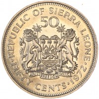 Монета Сьерра-Леоне 50 центов 1972