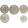 Монголия набор 5 монет 20, 50, 100, 200 тугриков 1994 и 500 тугриков 2001