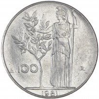 Монета Италия 100 лир 1981