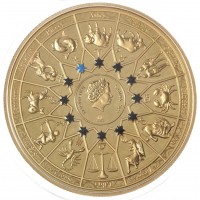 Монета Самоа 20 центов 2022 Знак зодиака - Рыбы, Посейдон