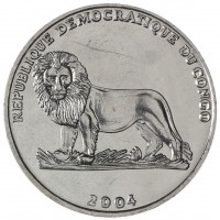 Конго - ДРК набор 4 монеты 1 франк 2004 25 лет правления Иоанна Павла II