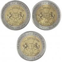 Буркина Фасо набор 3 монеты 50 франков 2017 Белый носорог, Морская черепаха и Африканский слон