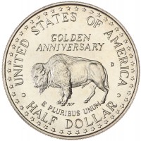 США 50 центов 1991 50 лет Национальному мемориалу Рашмор