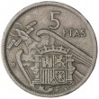 Испания 5 песет 1957