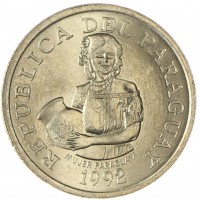 Монета Парагвай 5 гуарани 1992