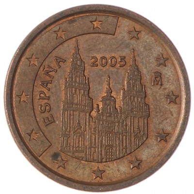 Монета Испания 5 евроцентов 2005