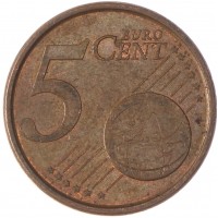 Монета Испания 5 евроцентов 2005