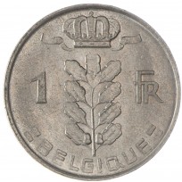 Монета Бельгия 1 франк 1967