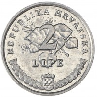 Монета Хорватия 2 липы 2009