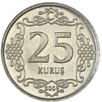 Турция 25 курушей 2009