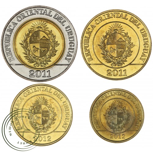 Уругвай Набор монет 2011-2014 (4 штуки) — 93701967