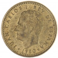 Монета Испания 1 песета 1980