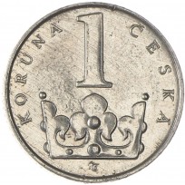 Монета Чехия 1 крона 1993