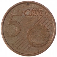Монета Испания 5 евроцентов 2005