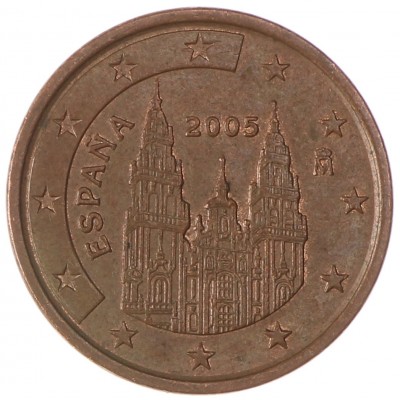 Монета Испания 5 евроцентов 2005
