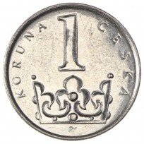Монета Чехия 1 крона 2014
