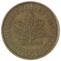 Монета Германия 10 пфеннигов 1976 J