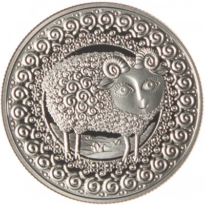 Монета Беларусь 1 рубль 2009 Овен (Знаки зодиака)