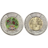 Канада набор 2 монеты 2 доллара 2023 День коренных жителей Канады