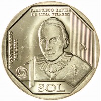 Перу 1 соль 2023 200 лет Независимости - Франсиско де Луна Писарро