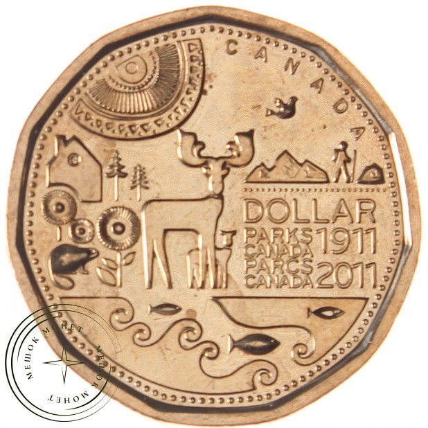 Канада 1 доллар 2011 100-лет первому национальному парку Канады