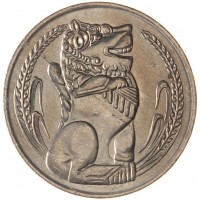 Монета Сингапур 1 доллар 1974