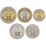 Кения набор 5 монет 50 центов и 1, 5, 10, 20 шиллингов 2005 - 2010