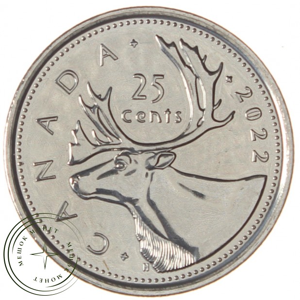 Канада 25 центов 2022