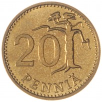 Монета Финляндия 20 пенни 1970