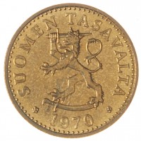 Монета Финляндия 20 пенни 1970