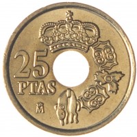 Монета Испания 25 песет 2000