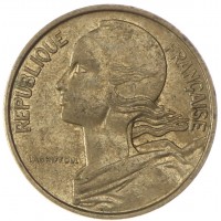 Монета Франция 10 сантимов 1964