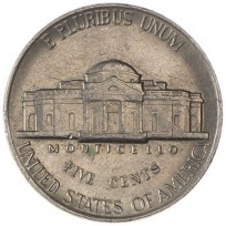 Монета США 5 центов 1990 P