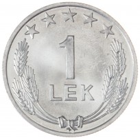 Монета Албания 1 лек 1964