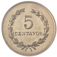 Монета Сальвадор 5 сентаво 1975