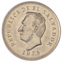 Монета Сальвадор 5 сентаво 1975