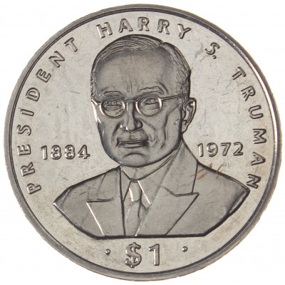 Монета Либерия 1 доллар 1995 Гарри Трумэн