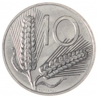 Монета Италия 10 лир 1980