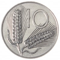 Монета Италия 10 лир 1981