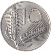 Монета Италия 10 лир 1977