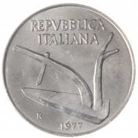 Италия 10 лир 1977